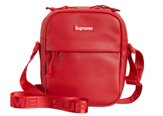 Supreme Leather Shoulder Bag Red